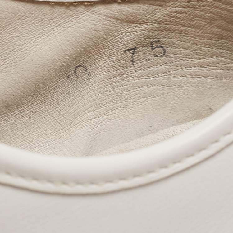Pre Owned Dolce & Gabbana White Leather Lace Low Top Sneakers Size 41.5