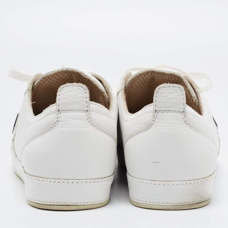 مملوكة مسبقًا Dolce & Gabbana White Leather Low Top Sneakers Size 42
