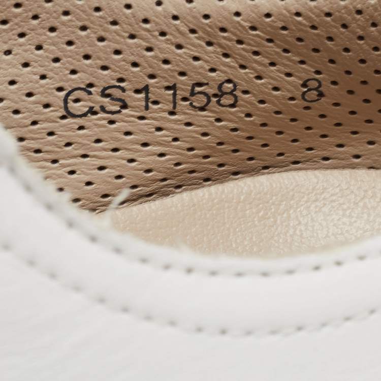 مملوكة مسبقًا Dolce & Gabbana White Leather Low Top Sneakers Size 42