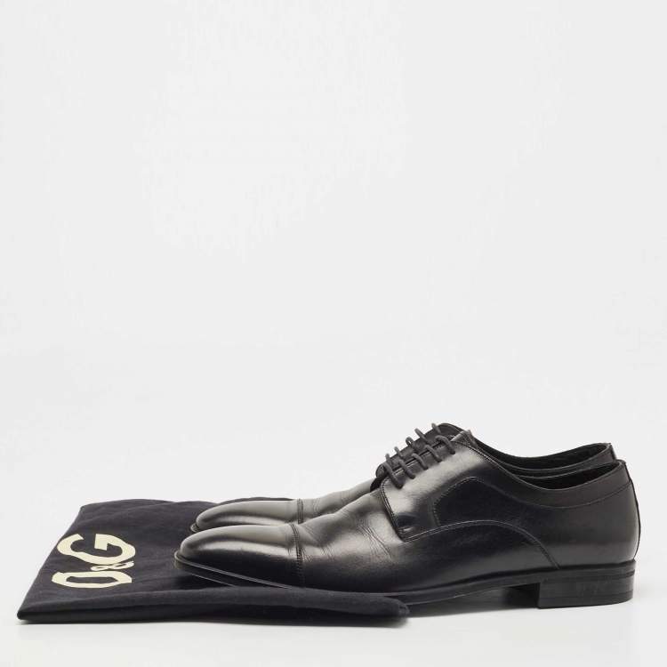 Pre Owned Dolce & Gabbana Black Leather Lace Up Derby Size 41