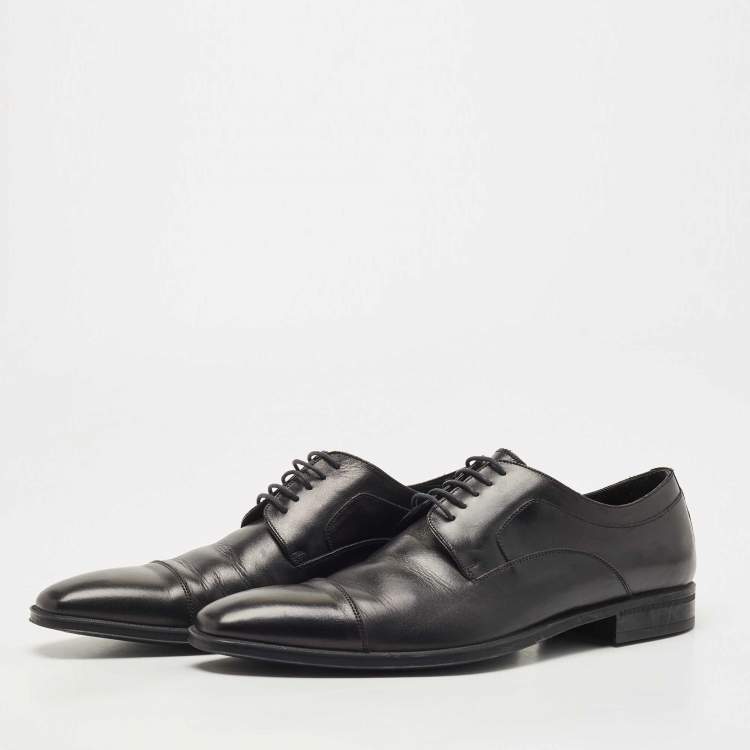 Pre Owned Dolce & Gabbana Black Leather Lace Up Derby Size 41