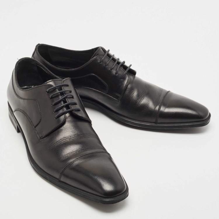 Pre Owned Dolce & Gabbana Black Leather Lace Up Derby Size 41