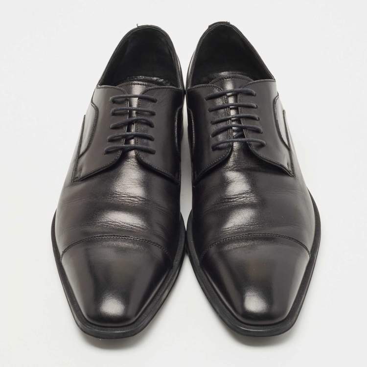 Pre Owned Dolce & Gabbana Black Leather Lace Up Derby Size 41