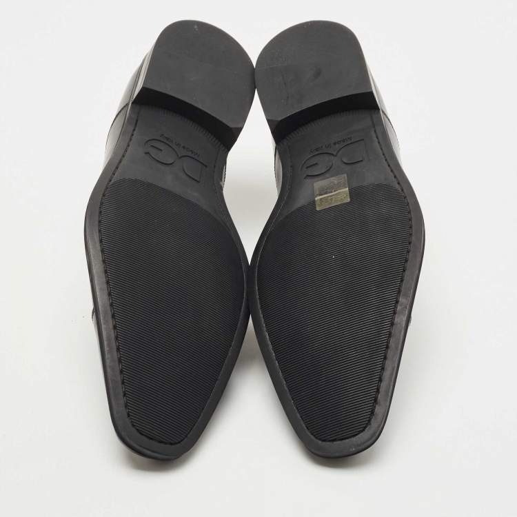 Pre Owned Dolce & Gabbana Black Leather Lace Up Derby Size 41