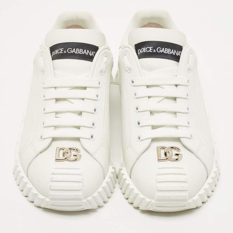 Pre Owned Dolce & Gabbana White Leather NS1 Sneakers Size 40