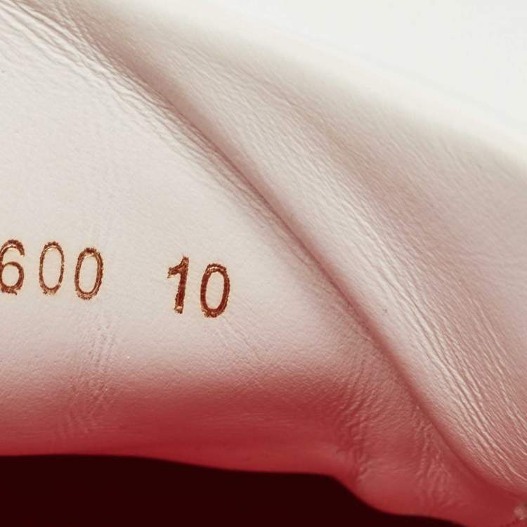 Pre Owned Dolce & Gabbana White/Red Leather and Patent Logo Print Portofino Sneakers Size 44