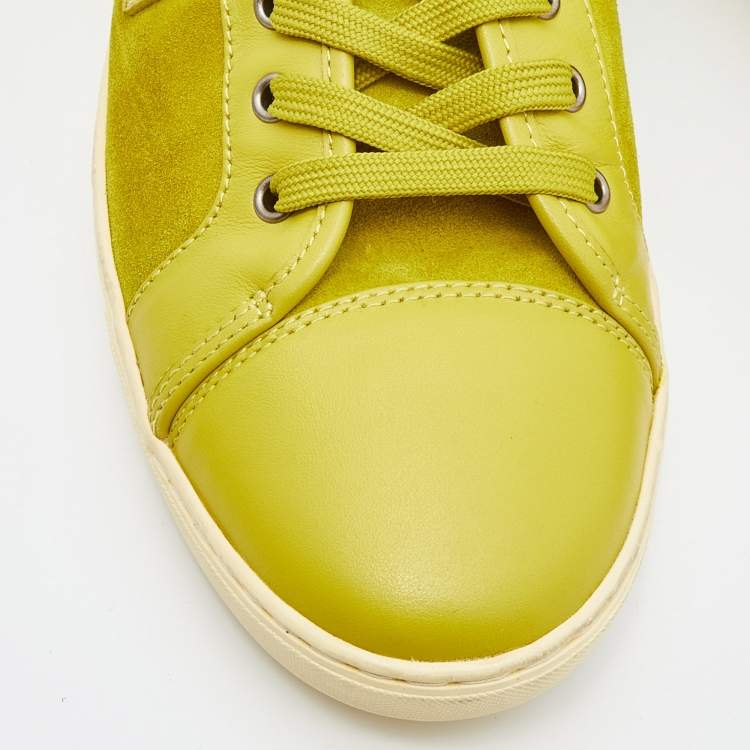 Pre Owned Dolce & Gabbana Green Suede and Leather Low Top Sneakers Size 44