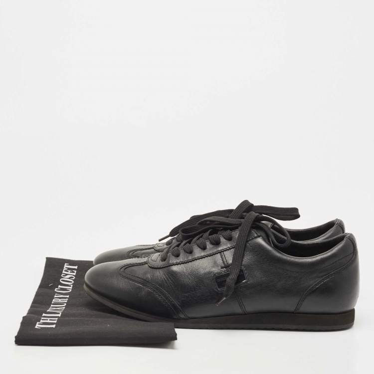 Pre Owned Dolce & Gabbana Black Leather Sneakers Size 41