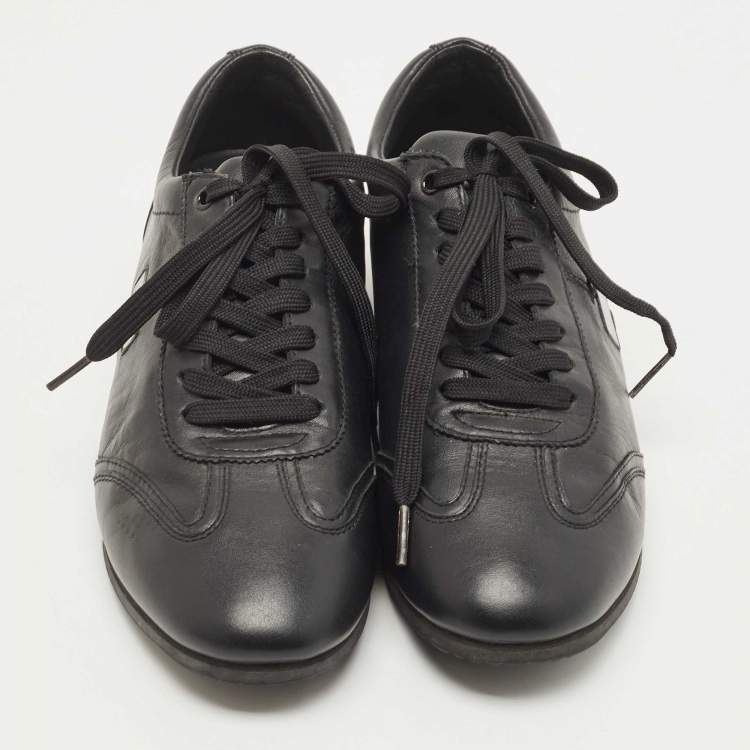 Pre Owned Dolce & Gabbana Black Leather Sneakers Size 41