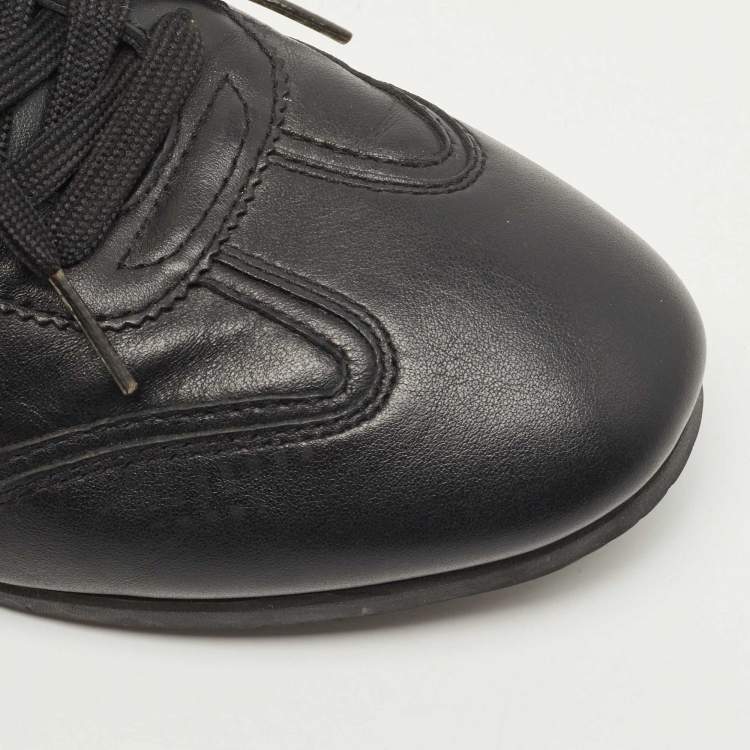 Pre Owned Dolce & Gabbana Black Leather Sneakers Size 41