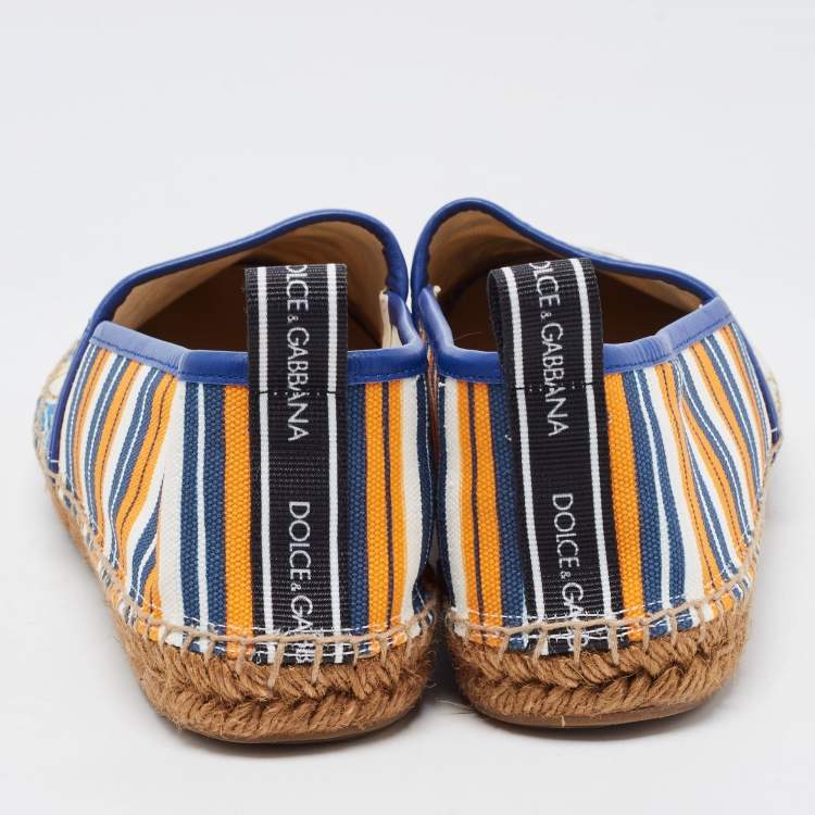 Pre Owned Dolce & Gabbana Multicolor Canvas and Leather Espadrilles Size 42