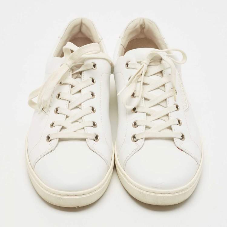 Pre Owned Dolce & Gabbana White Leather Low Top Sneakers Size 41