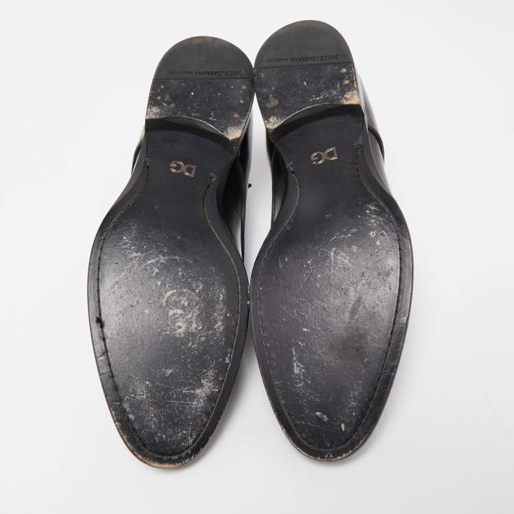 Pre Owned Dolce & Gabbana Dark Brown Leather Lace Up Derby Size 41