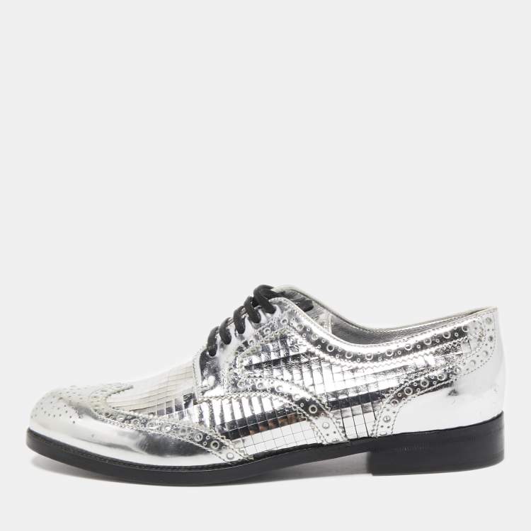 Mens on sale silver brogues