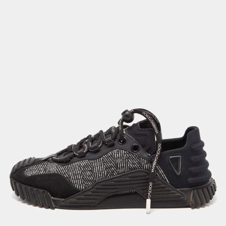 Pre Owned Dolce & Gabbana Black Suede and Neoprene Ns1 Sneakers Size 40