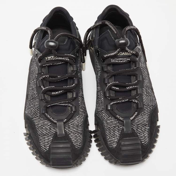 Pre Owned Dolce & Gabbana Black Suede and Neoprene Ns1 Sneakers Size 40