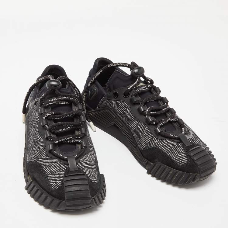 Pre Owned Dolce & Gabbana Black Suede and Neoprene Ns1 Sneakers Size 40