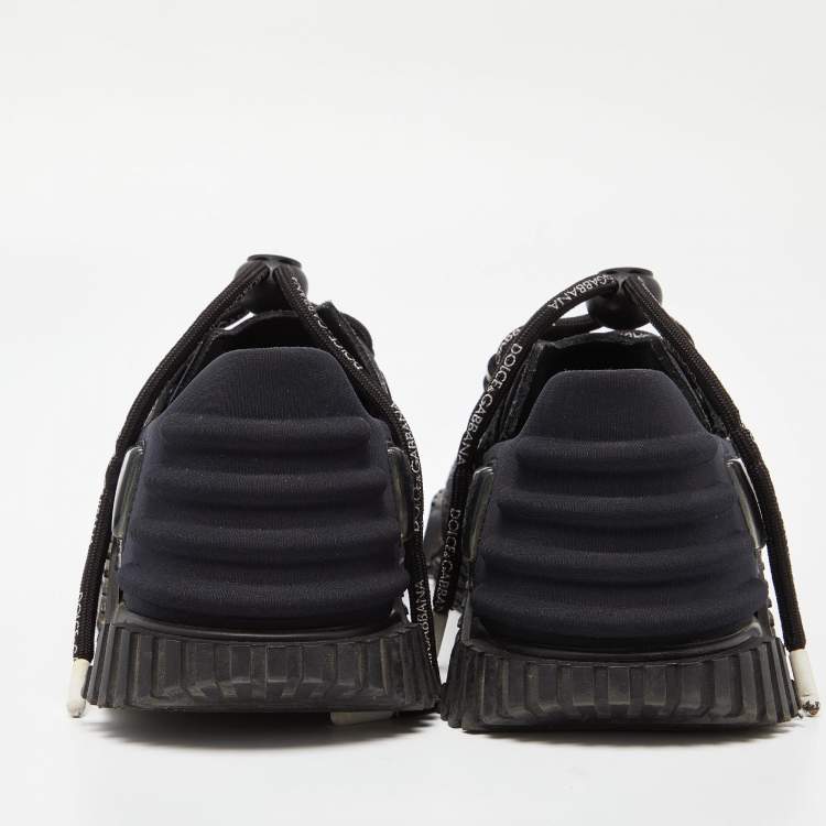 Pre Owned Dolce & Gabbana Black Suede and Neoprene Ns1 Sneakers Size 40