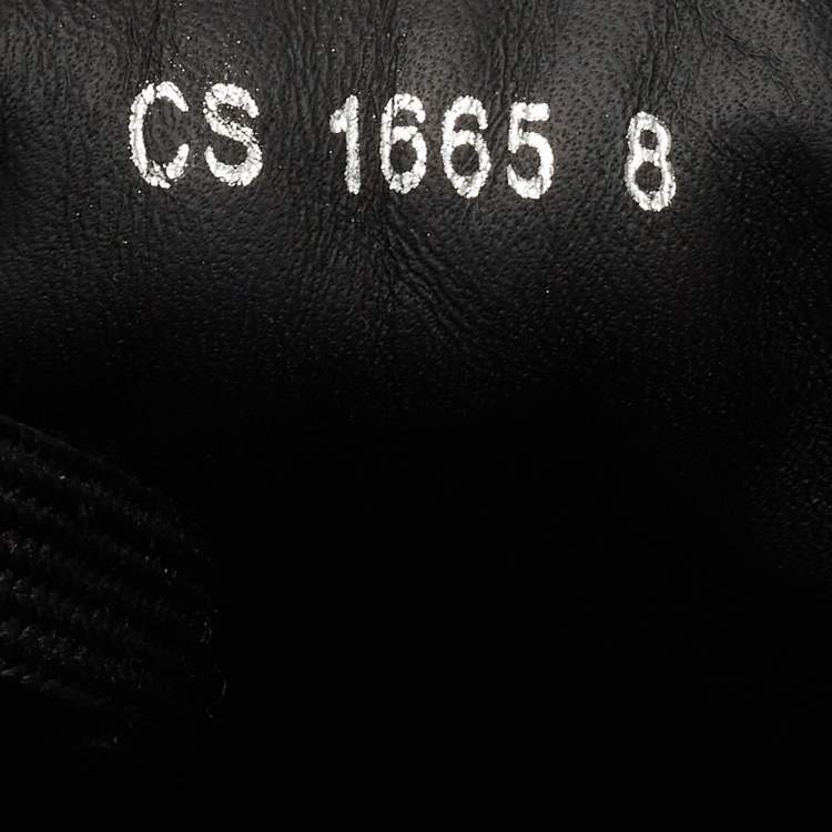 Pre Owned Dolce & Gabbana Black Leather Elastic Logo Low Top Sneakers Size  42