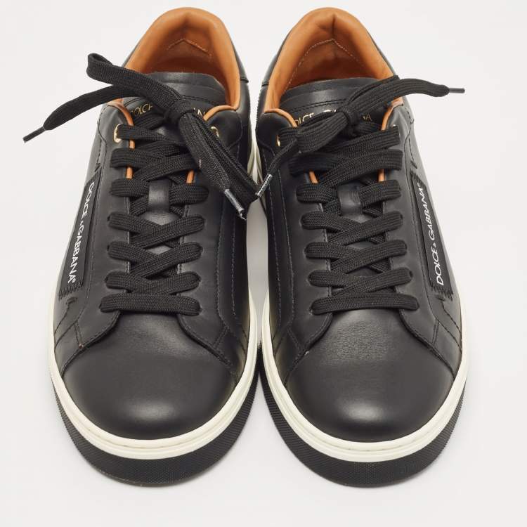 Pre Owned Dolce & Gabbana Black Leather Low Top Sneakers Size 41