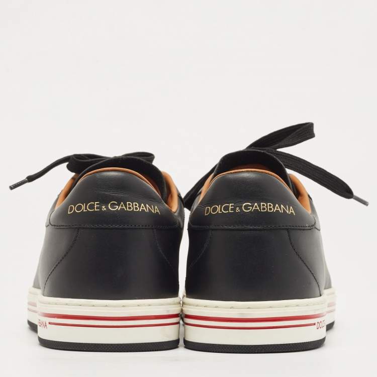Pre Owned Dolce & Gabbana Black Leather Low Top Sneakers Size 41