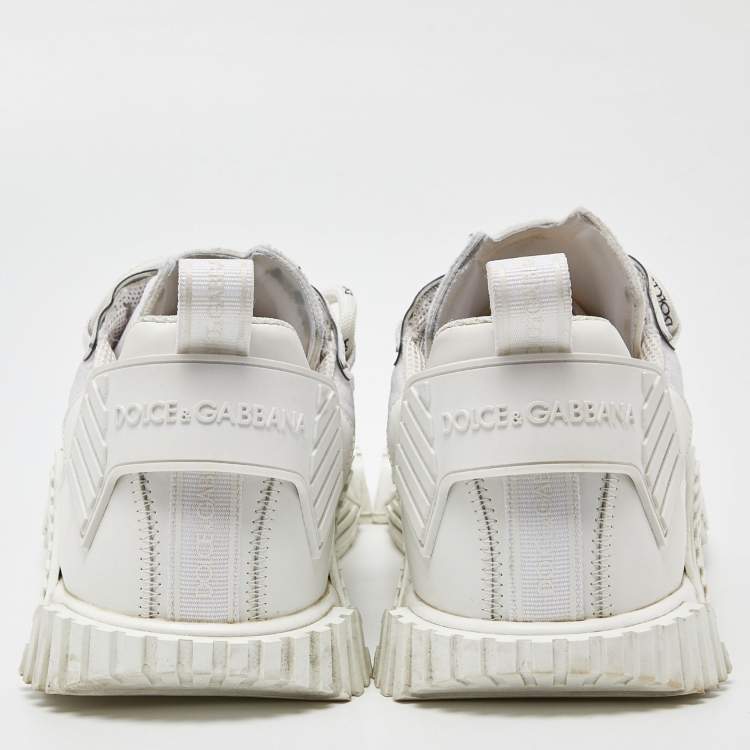 Pre Owned Dolce & Gabbana White Leather and Nylon Ns1 Sneakers Size 44
