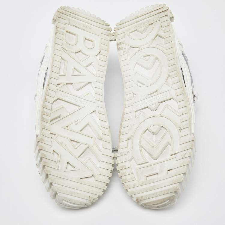 Pre Owned Dolce & Gabbana White Leather and Nylon Ns1 Sneakers Size 44
