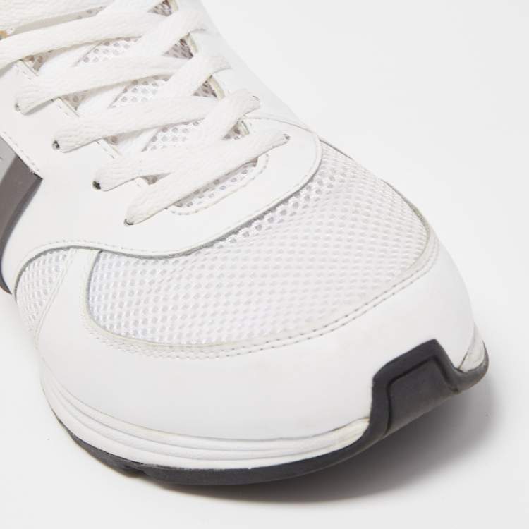 Pre Owned Dolce & Gabbana White Leather and Mesh Low Top Sneakers Size 42