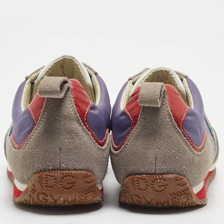 Pre Owned Dolce & Gabbana Multicolor Leather and Suede Low Top Sneakers Size 44.5