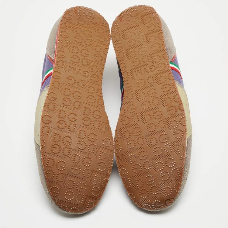 Pre Owned Dolce & Gabbana Multicolor Leather and Suede Low Top Sneakers Size 44.5