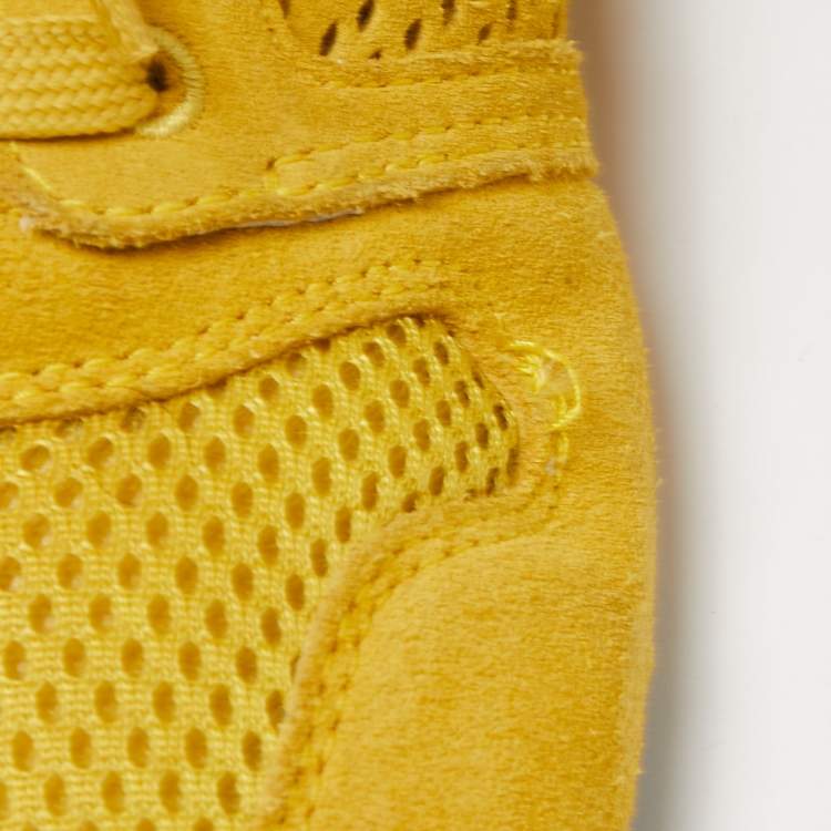 مملوكة مسبقًا Dolce & Gabbana Yellow Suede Low Top Sneakers Size 42.5
