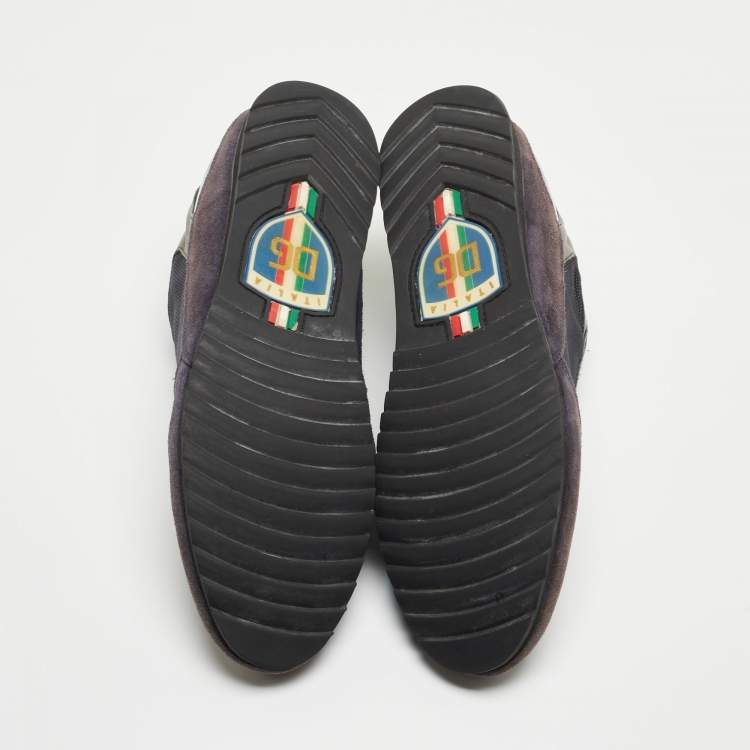 Pre Owned Dolce & Gabbana Multicolor Suede and Mesh Lace Up Sneakers Size 45