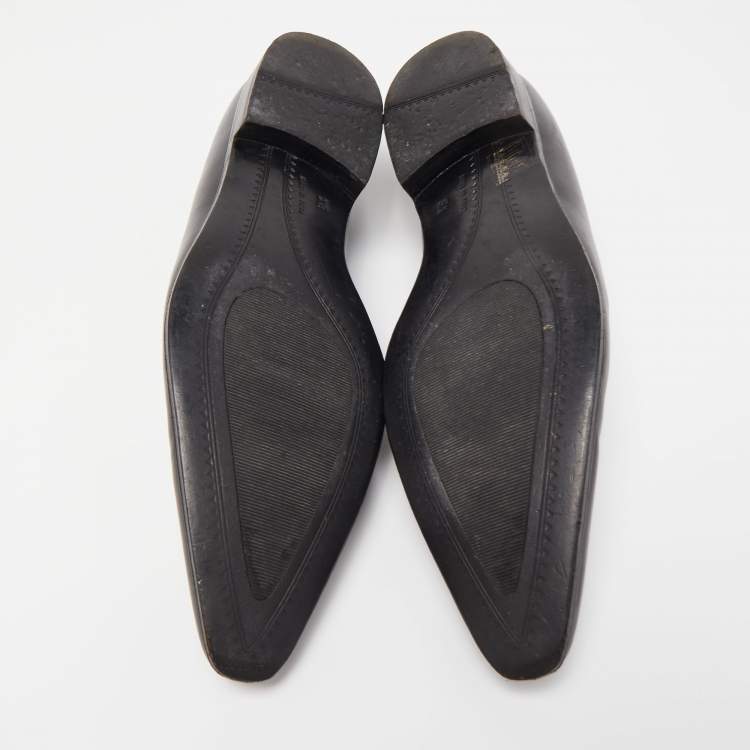 Pre Owned Dolce & Gabbana Black Leather Slip On Loafers Size 42.5