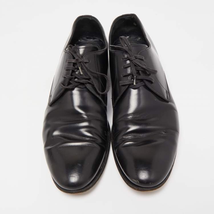 Pre Owned Dolce & Gabbana Black Leather Lace Up Oxford Size 44