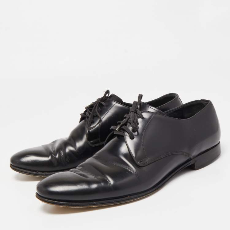 Pre Owned Dolce & Gabbana Black Leather Lace Up Oxford Size 44