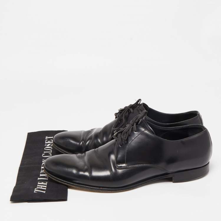 Pre Owned Dolce & Gabbana Black Leather Lace Up Oxford Size 44