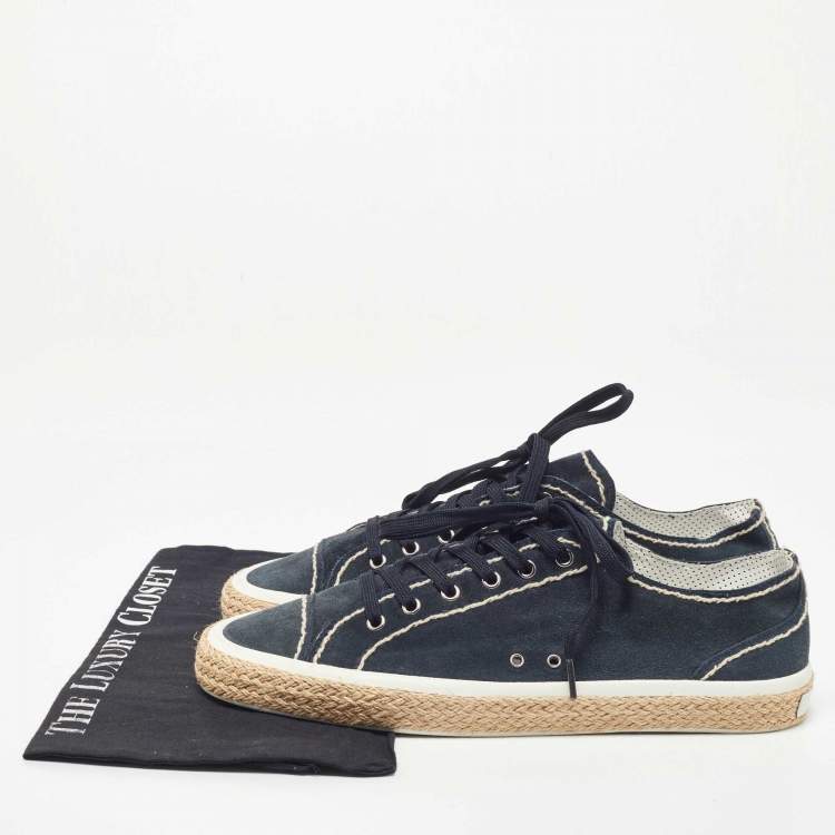 Pre Owned Dolce & Gabbana Navy Blue Denim Lace Up Espadrille Size 44