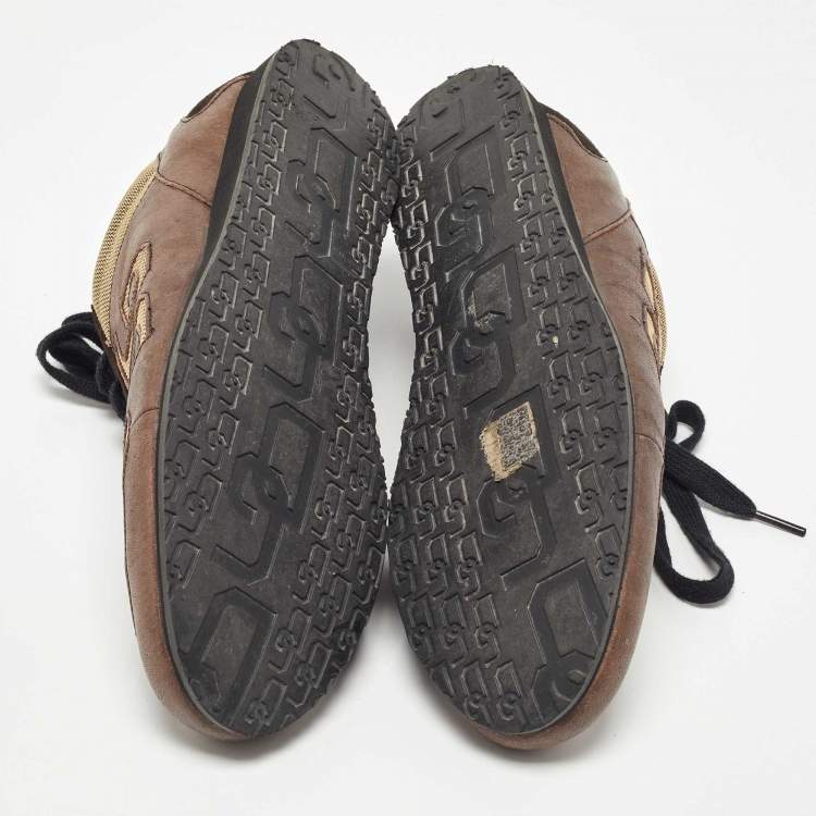 Pre Owned Dolce & Gabbana Brown/Beige Suede Low Top Sneakers Size 44.5