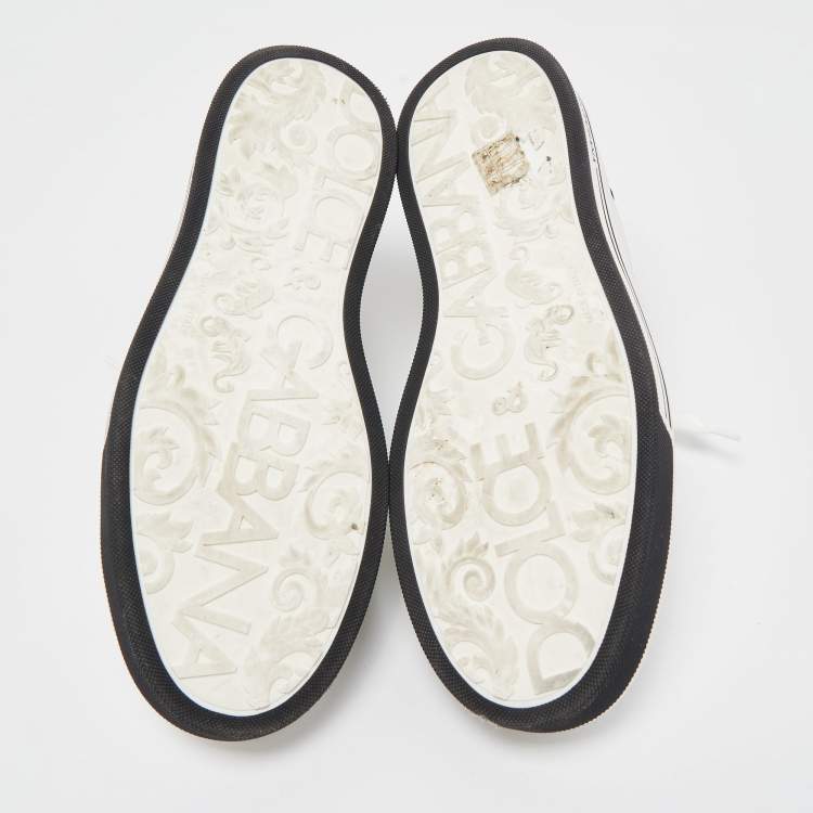Pre Owned Dolce & Gabbana White Leather Roma Lace Up Sneakers Size 42