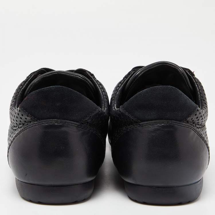 Pre Owned Dolce & Gabbana Black Perforated Leather Low Top Sneakers Size 42.5