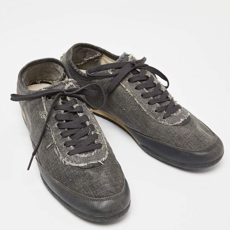 Pre Owned Dolce & Gabbana Dark Grey Denim Lace Up Sneakers Size 45