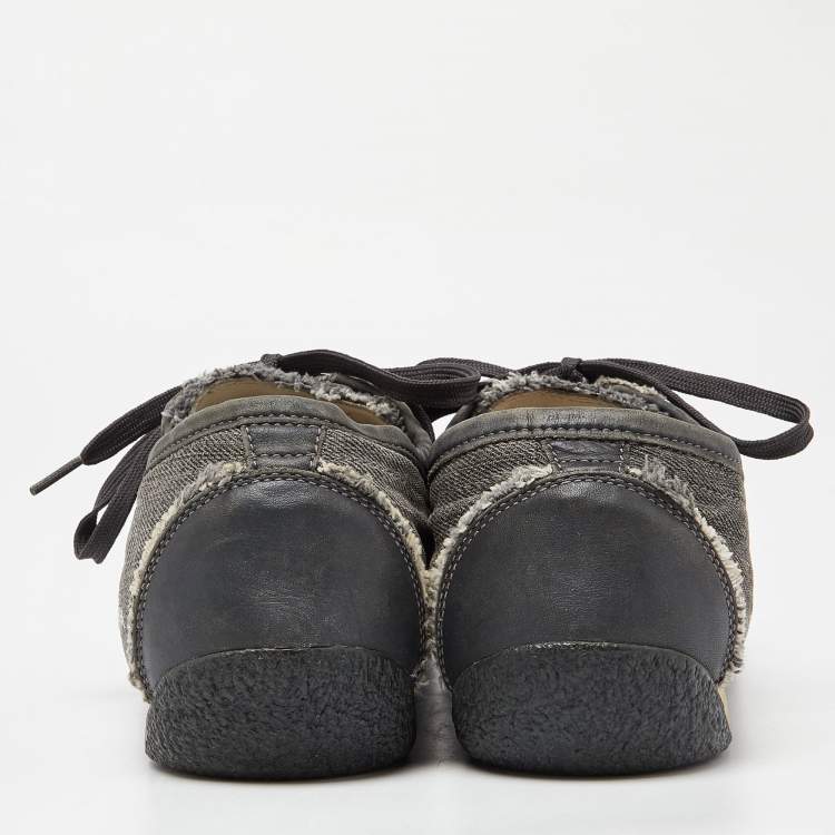 Pre Owned Dolce & Gabbana Dark Grey Denim Lace Up Sneakers Size 45
