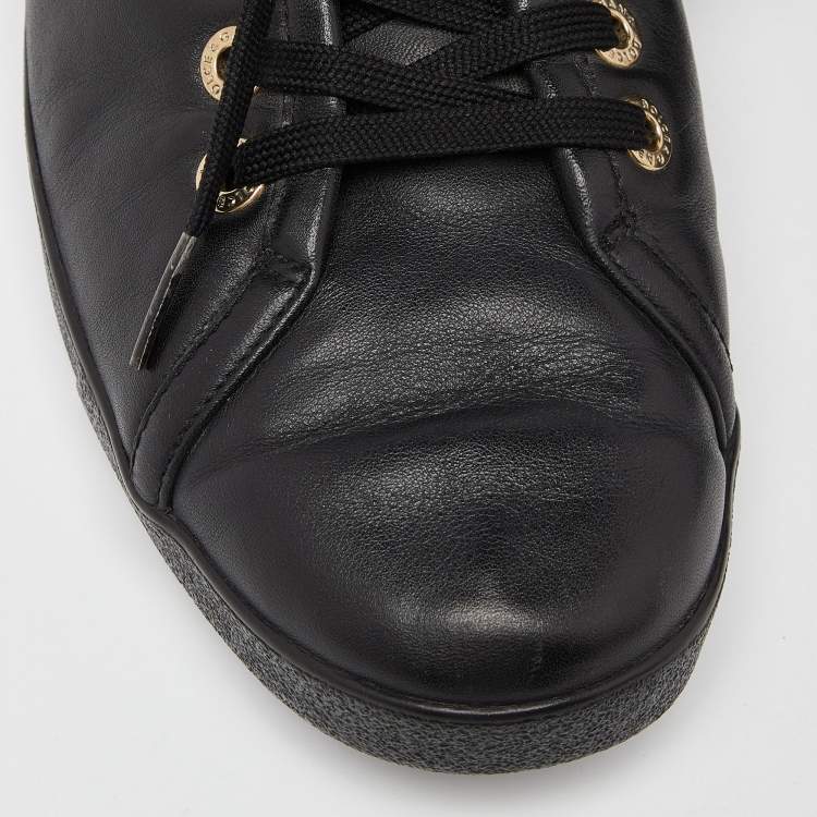 Pre Owned Dolce & Gabbana Black Leather Low Top Sneakers Size 42.5