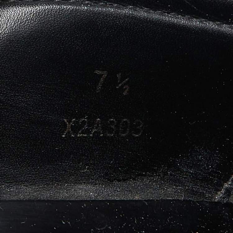 Pre Owned Giorgio Armani Black Leather Slip On Loafers Size 41.5