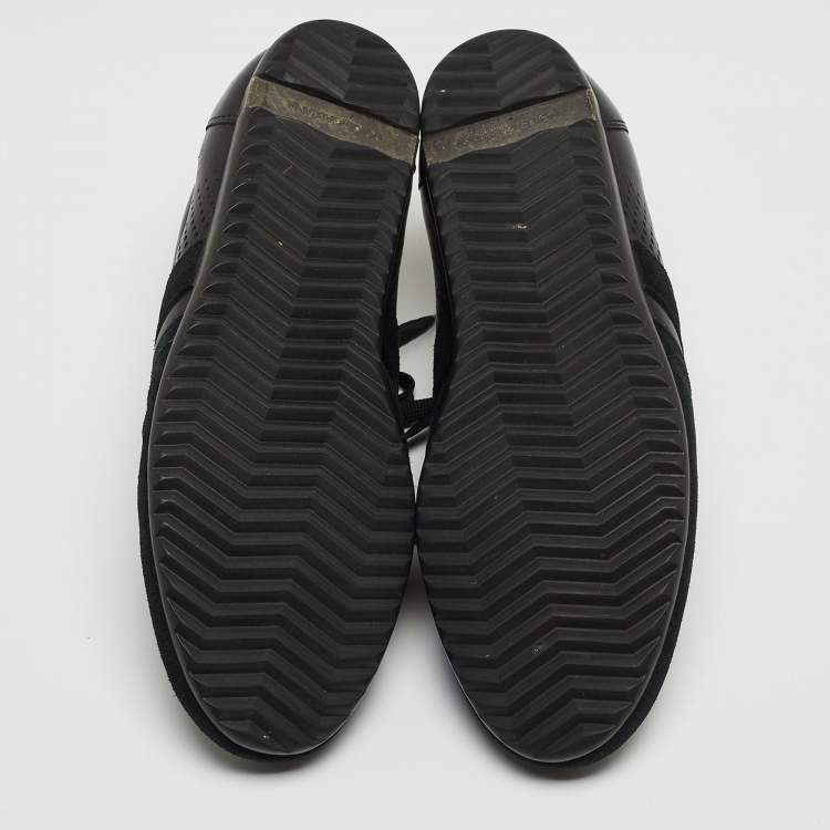 Pre Owned Dolce & Gabbana Black Suede and Leather Low Top Sneakers Size 41