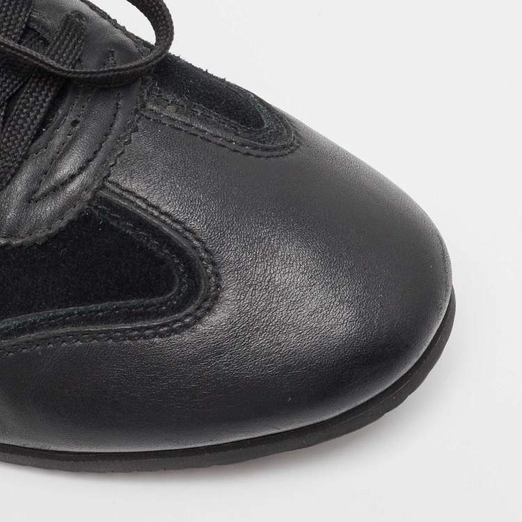 Pre Owned Dolce & Gabbana Black Suede and Leather Low Top Sneakers Size 41