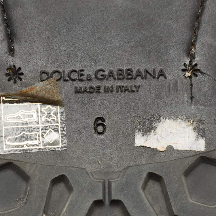 Pre Owned Dolce & Gabbana Black Leather Ankle Boots Size 40