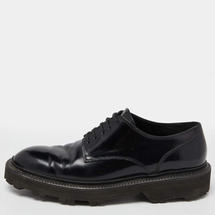 Pre Owned Dolce & Gabbana Black Patent Leather Lace Up Derby Size 43