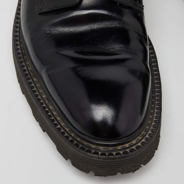 Pre Owned Dolce & Gabbana Black Patent Leather Lace Up Derby Size 43