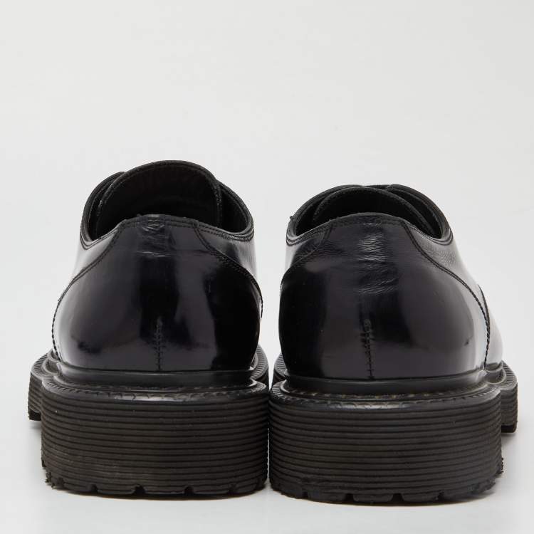 Pre Owned Dolce & Gabbana Black Patent Leather Lace Up Derby Size 43